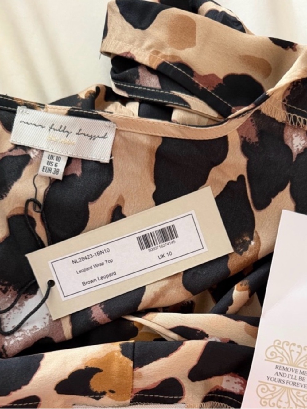 NEVER FULL DRESSED Wrap Top in Leopard Sz US 6/UK 10 - NWT!! - Picture 11 of 11